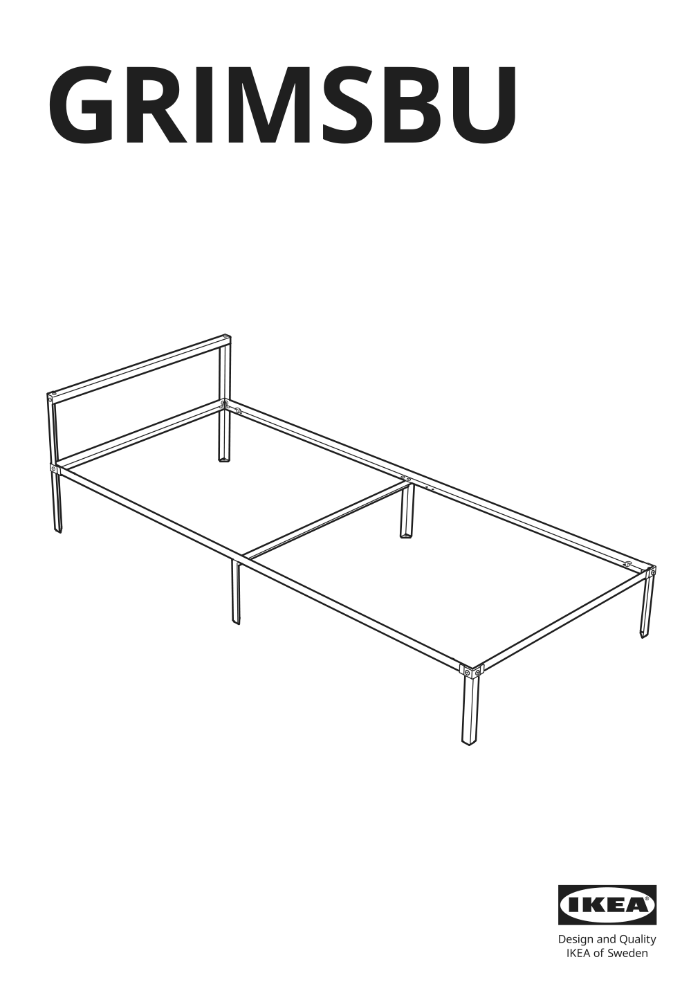 Assembly instructions for IKEA Grimsbu bed frame gray | Page 1 - IKEA GRIMSBU bed frame 494.378.06