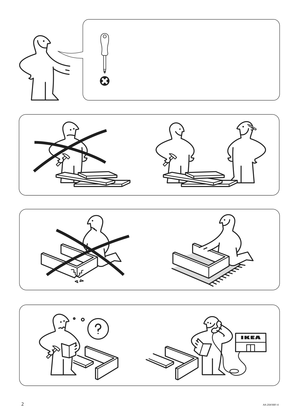 Assembly instructions for IKEA Grimsbu bed frame gray | Page 2 - IKEA GRIMSBU bed frame 494.378.06