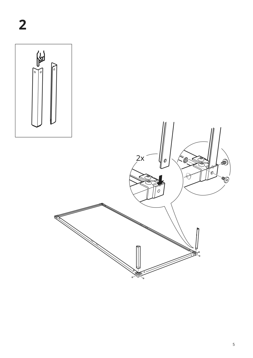 Assembly instructions for IKEA Grimsbu bed frame gray | Page 5 - IKEA GRIMSBU bed frame 494.378.06