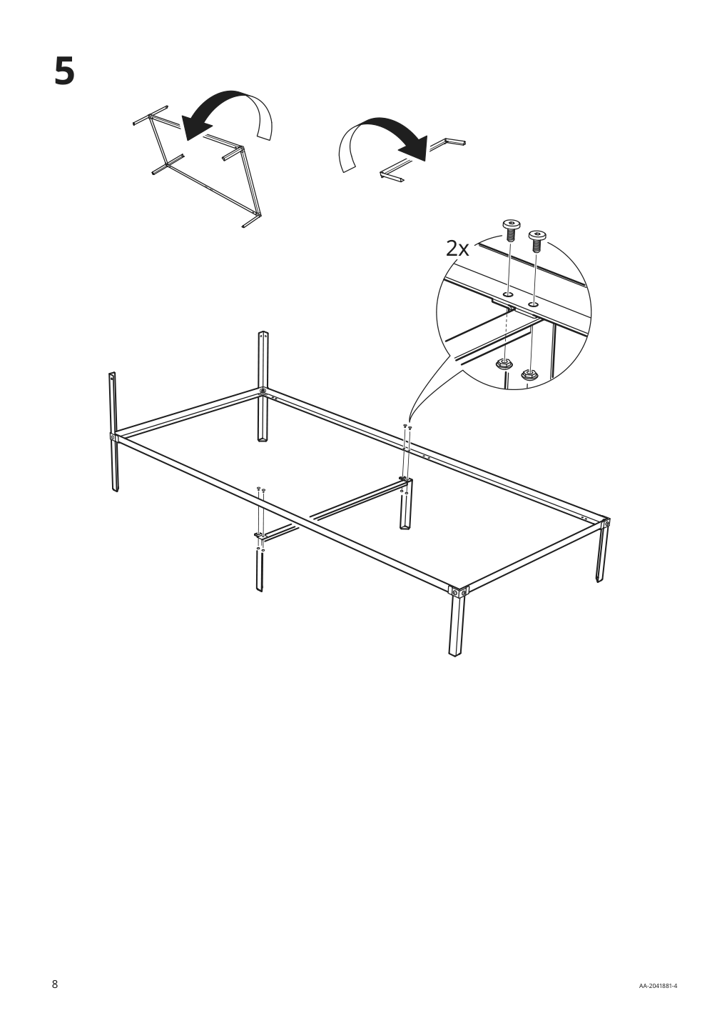 Assembly instructions for IKEA Grimsbu bed frame gray | Page 8 - IKEA GRIMSBU bed frame 494.378.06