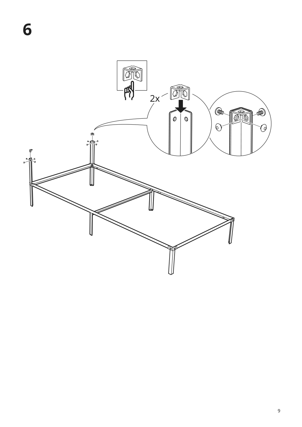 Assembly instructions for IKEA Grimsbu bed frame gray | Page 9 - IKEA GRIMSBU bed frame 494.378.06