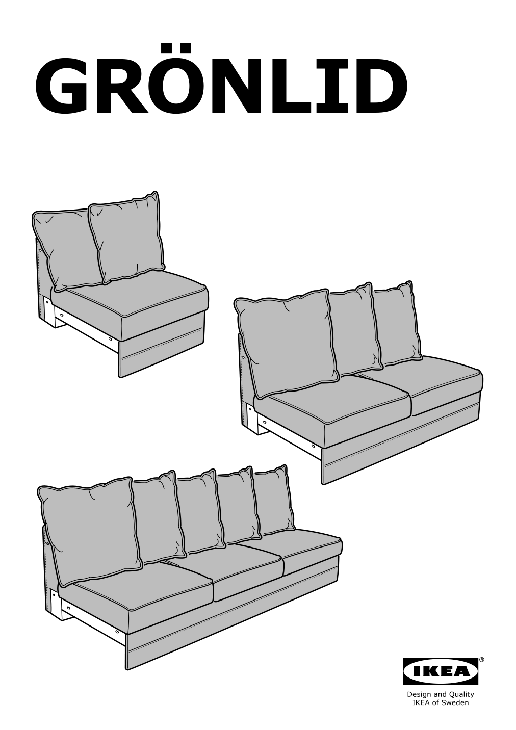 Assembly instructions for IKEA Groenlid cover for 1 seat section inseros white | Page 1 - IKEA GRÖNLID cover for 1-seat section 603.962.58