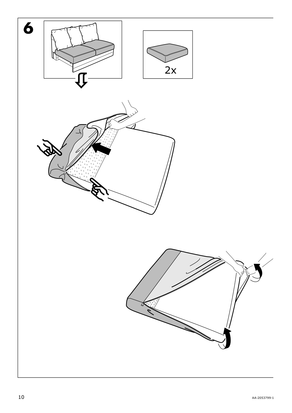 Assembly instructions for IKEA Groenlid cover for 1 seat section inseros white | Page 10 - IKEA GRÖNLID cover for 1-seat section 603.962.58