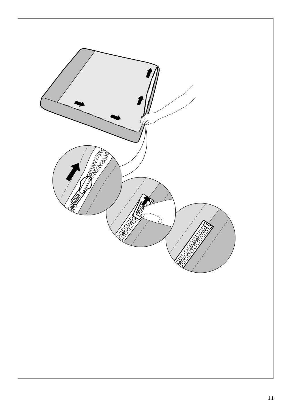 Assembly instructions for IKEA Groenlid cover for 1 seat section inseros white | Page 11 - IKEA GRÖNLID cover for 1-seat section 603.962.58