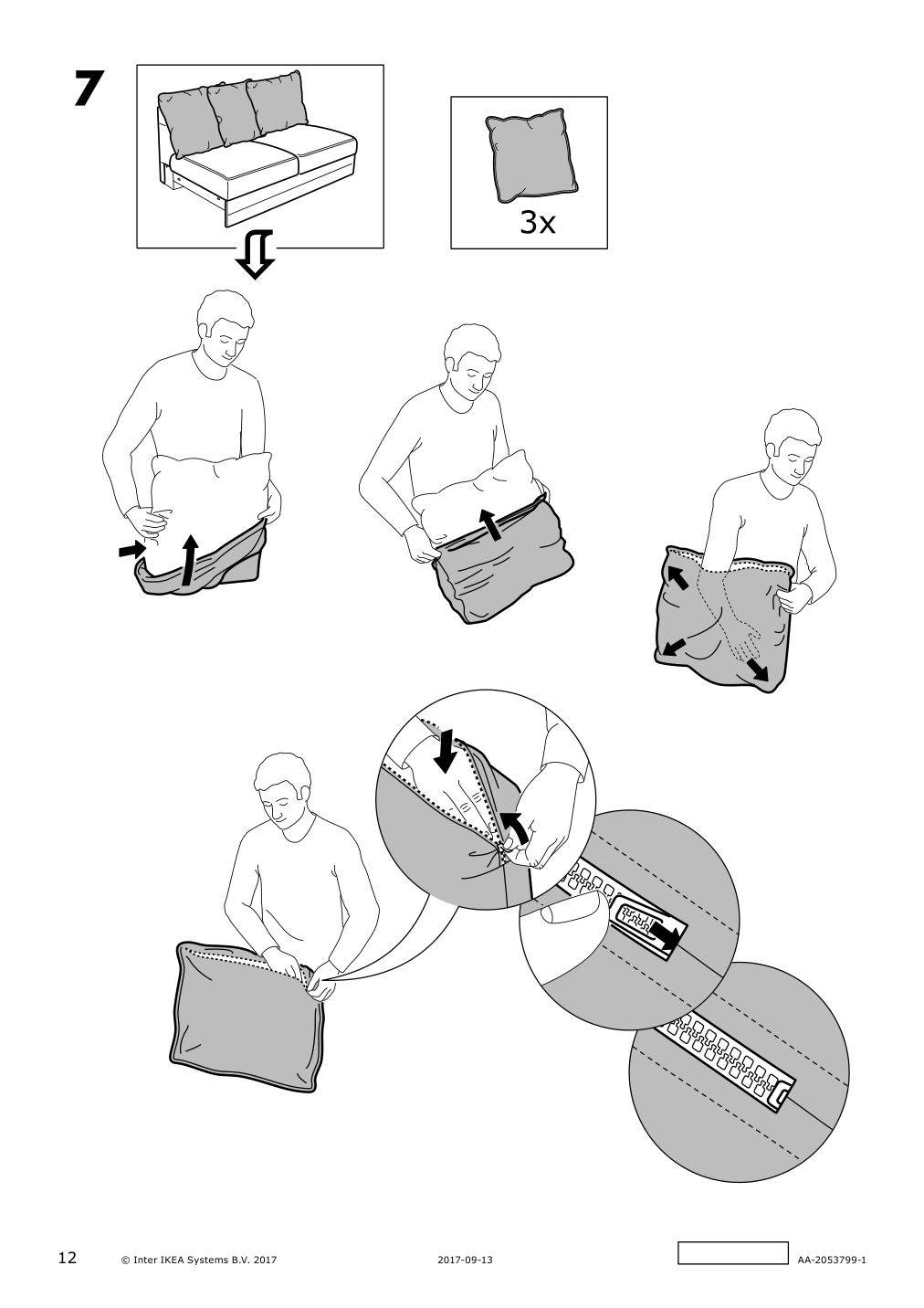 Assembly instructions for IKEA Groenlid cover for 1 seat section inseros white | Page 12 - IKEA GRÖNLID cover for 1-seat section 603.962.58