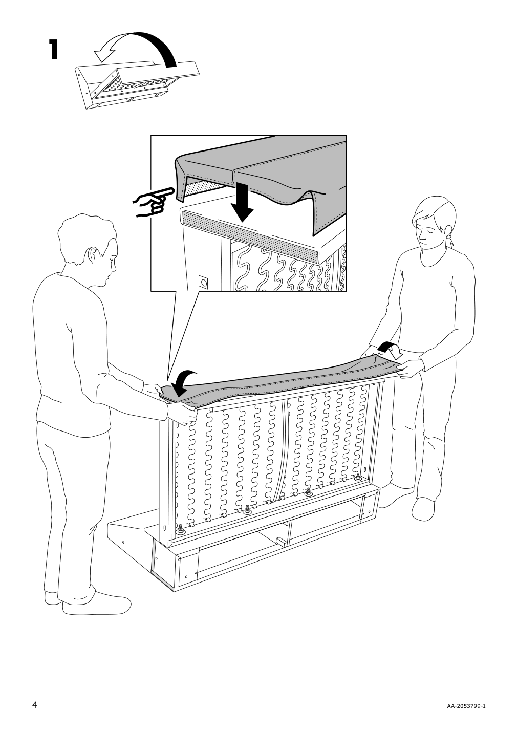 Assembly instructions for IKEA Groenlid cover for 1 seat section inseros white | Page 4 - IKEA GRÖNLID cover for 1-seat section 603.962.58