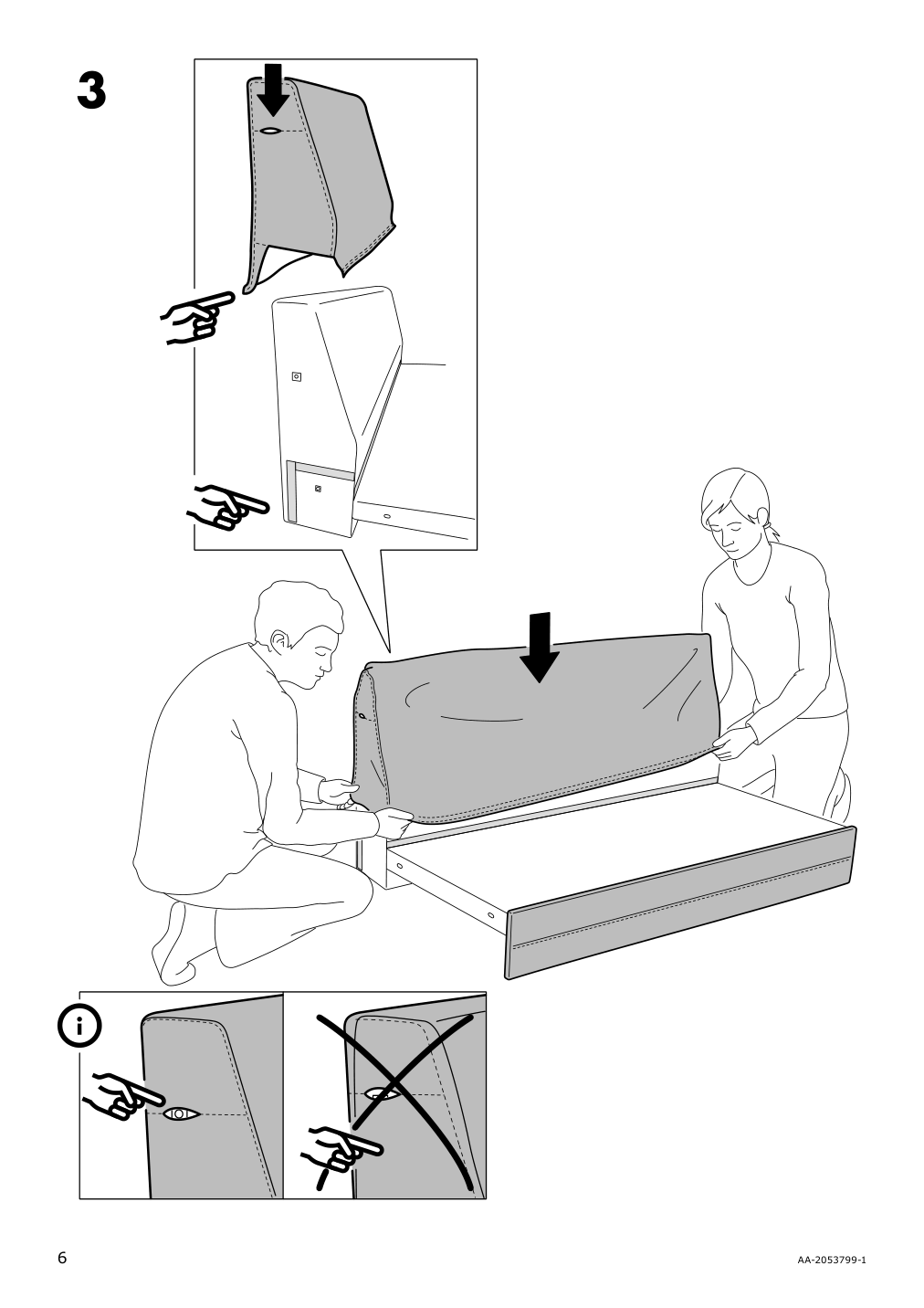 Assembly instructions for IKEA Groenlid cover for 1 seat section inseros white | Page 6 - IKEA GRÖNLID cover for 1-seat section 603.962.58