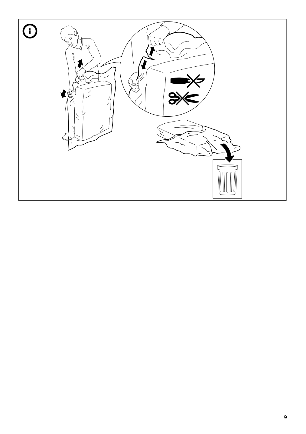 Assembly instructions for IKEA Groenlid cover for 1 seat section inseros white | Page 9 - IKEA GRÖNLID cover for 1-seat section 603.962.58