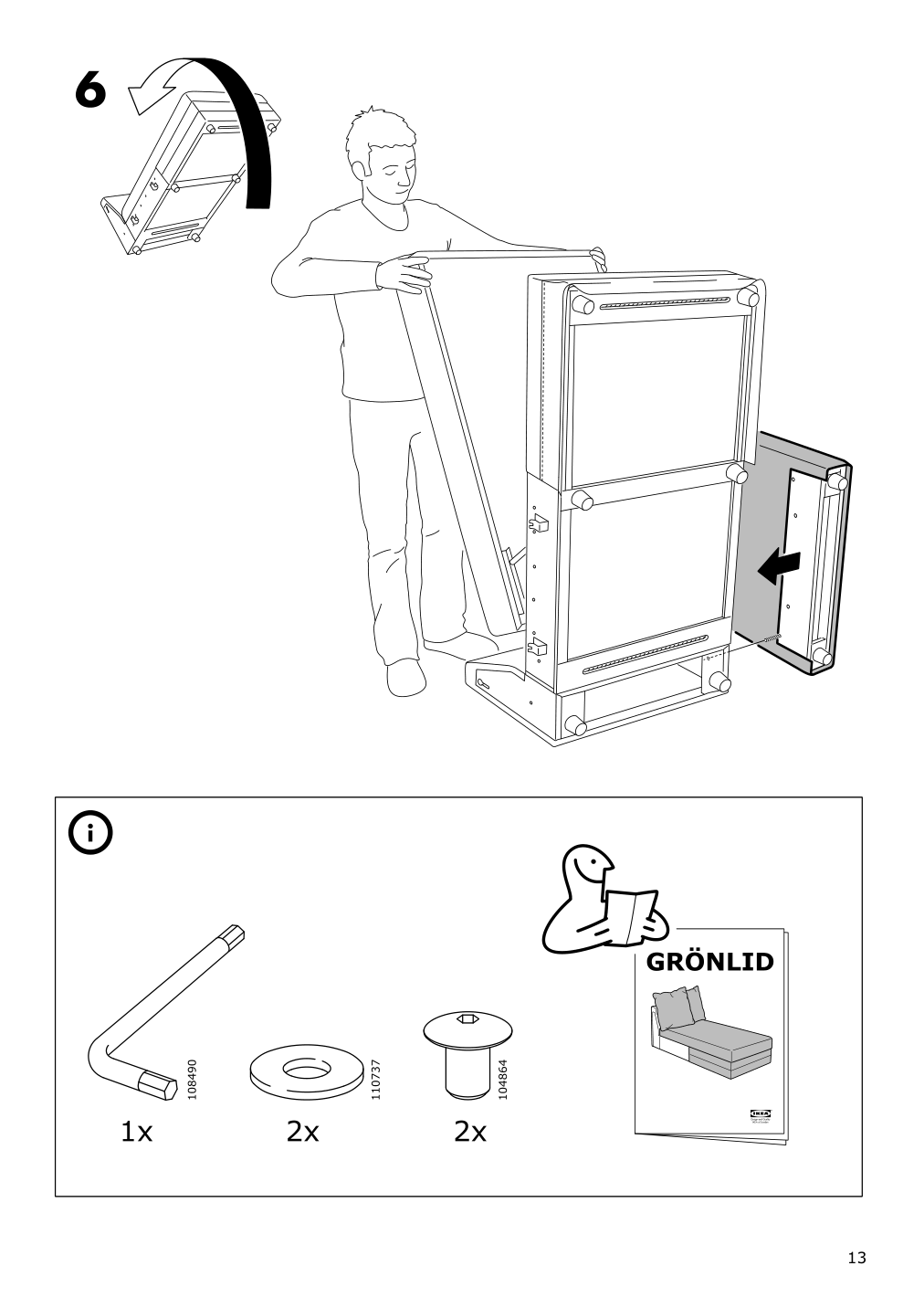 Assembly instructions for IKEA Groenlid cover for armrest ljungen dark red | Page 13 - IKEA GRÖNLID cover for armrest 703.970.21