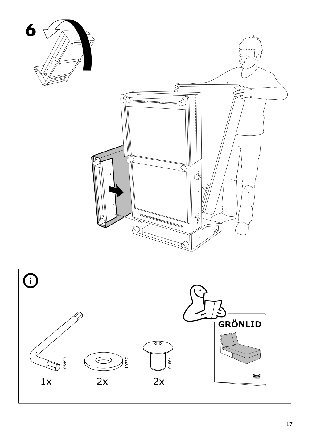 Assembly instructions for IKEA Groenlid cover for armrest ljungen dark red | Page 17 - IKEA GRÖNLID cover for armrest 703.970.21