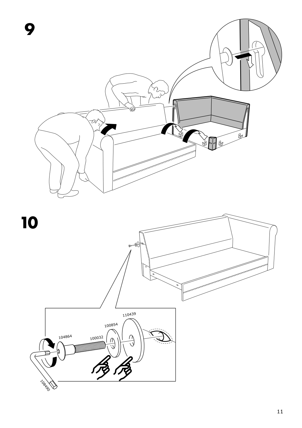 Assembly instructions for IKEA Groenlid cover for corner section ljungen dark red | Page 11 - IKEA GRÖNLID cover for corner section 003.970.05