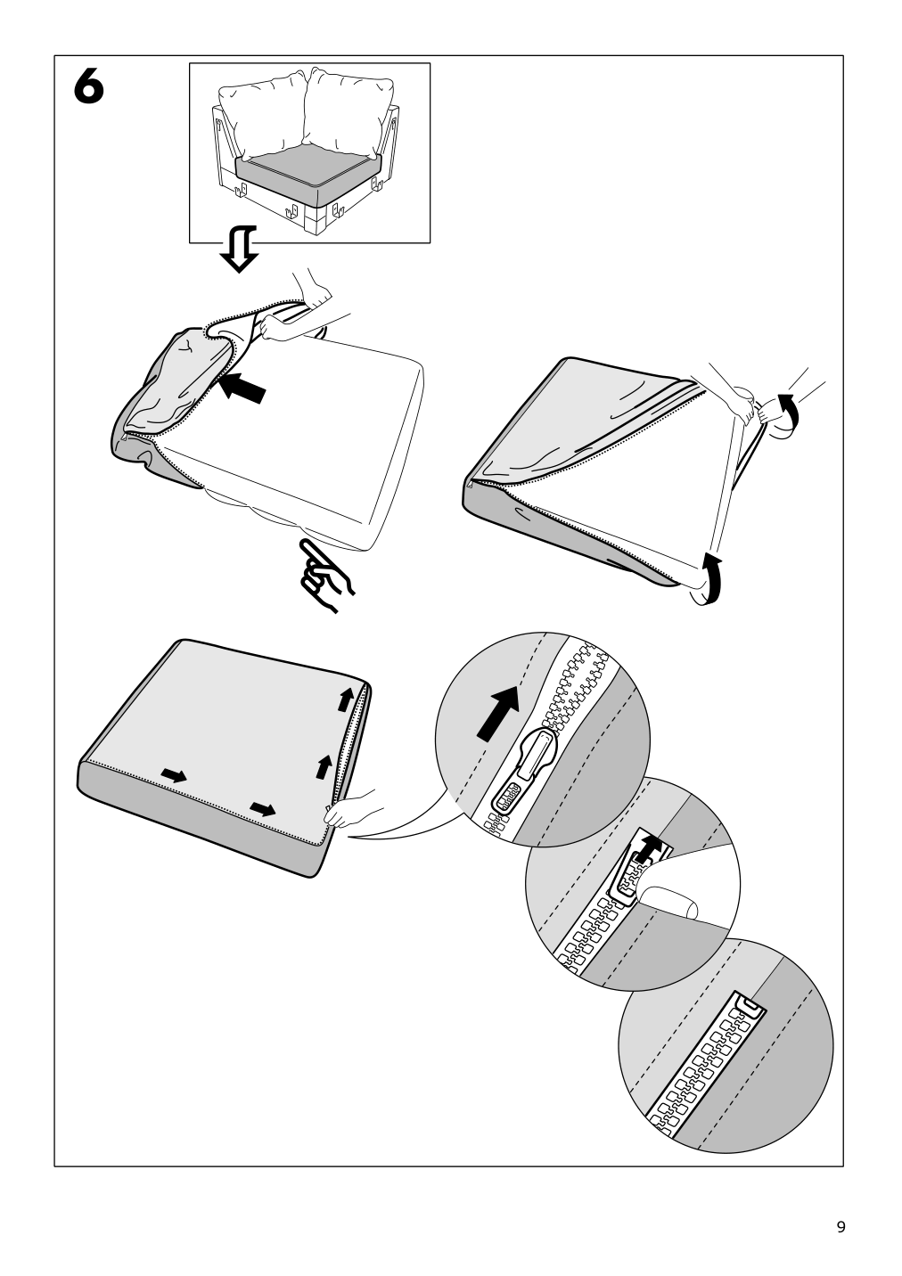 Assembly instructions for IKEA Groenlid cover for corner section ljungen dark red | Page 9 - IKEA GRÖNLID cover for corner section 003.970.05