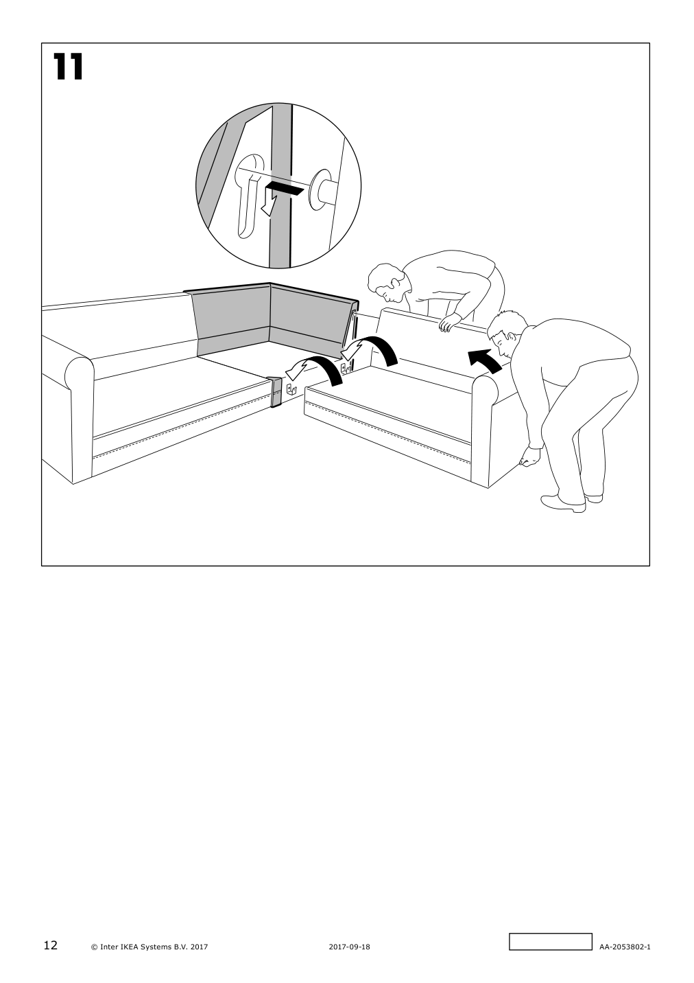 Assembly instructions for IKEA Groenlid cover for corner section ljungen light green | Page 12 - IKEA GRÖNLID cover for corner section 403.970.51