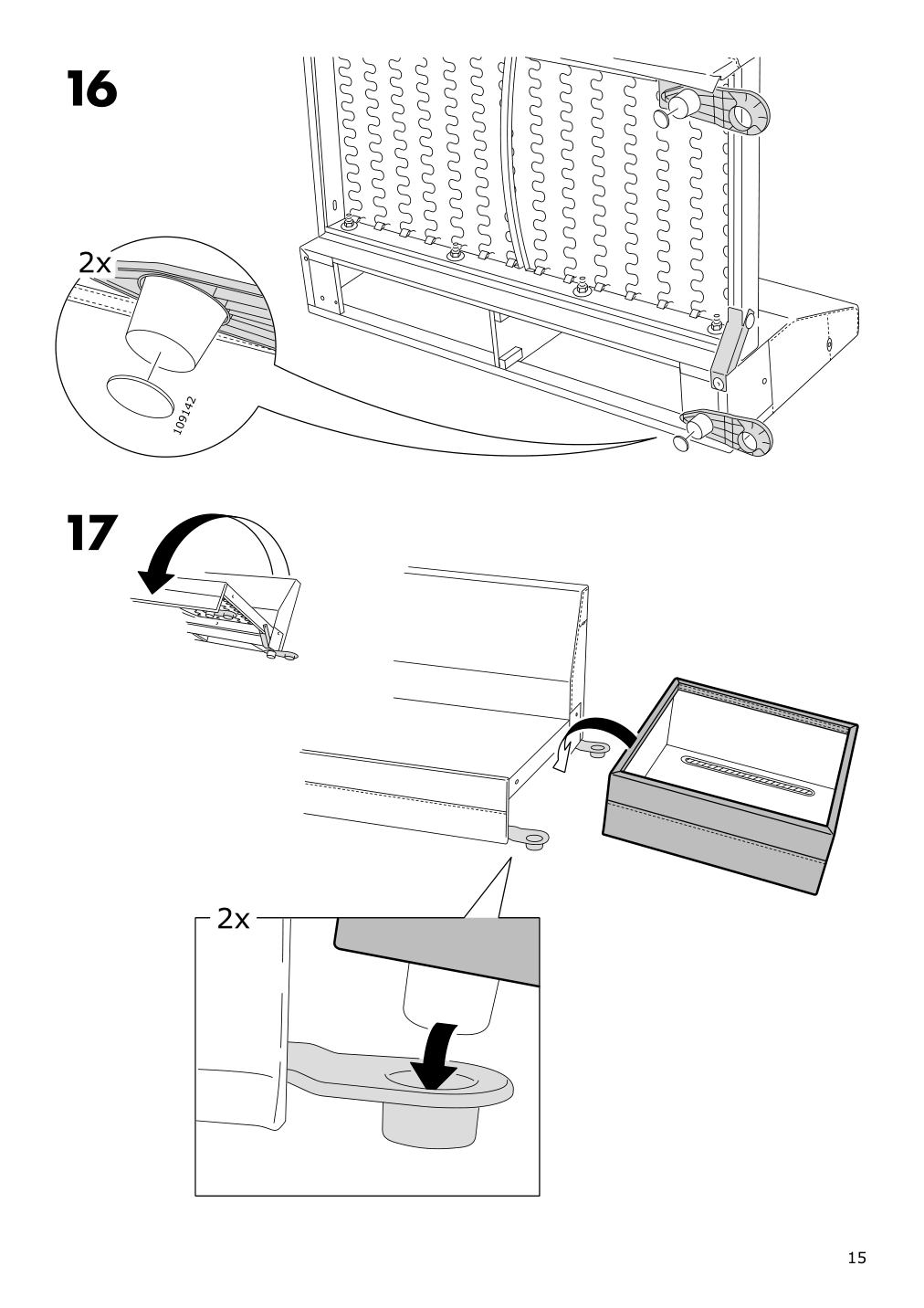 Assembly instructions for IKEA Groenlid cover for ottoman with storage ljungen dark red | Page 15 - IKEA GRÖNLID cover for ottoman with storage 703.970.16