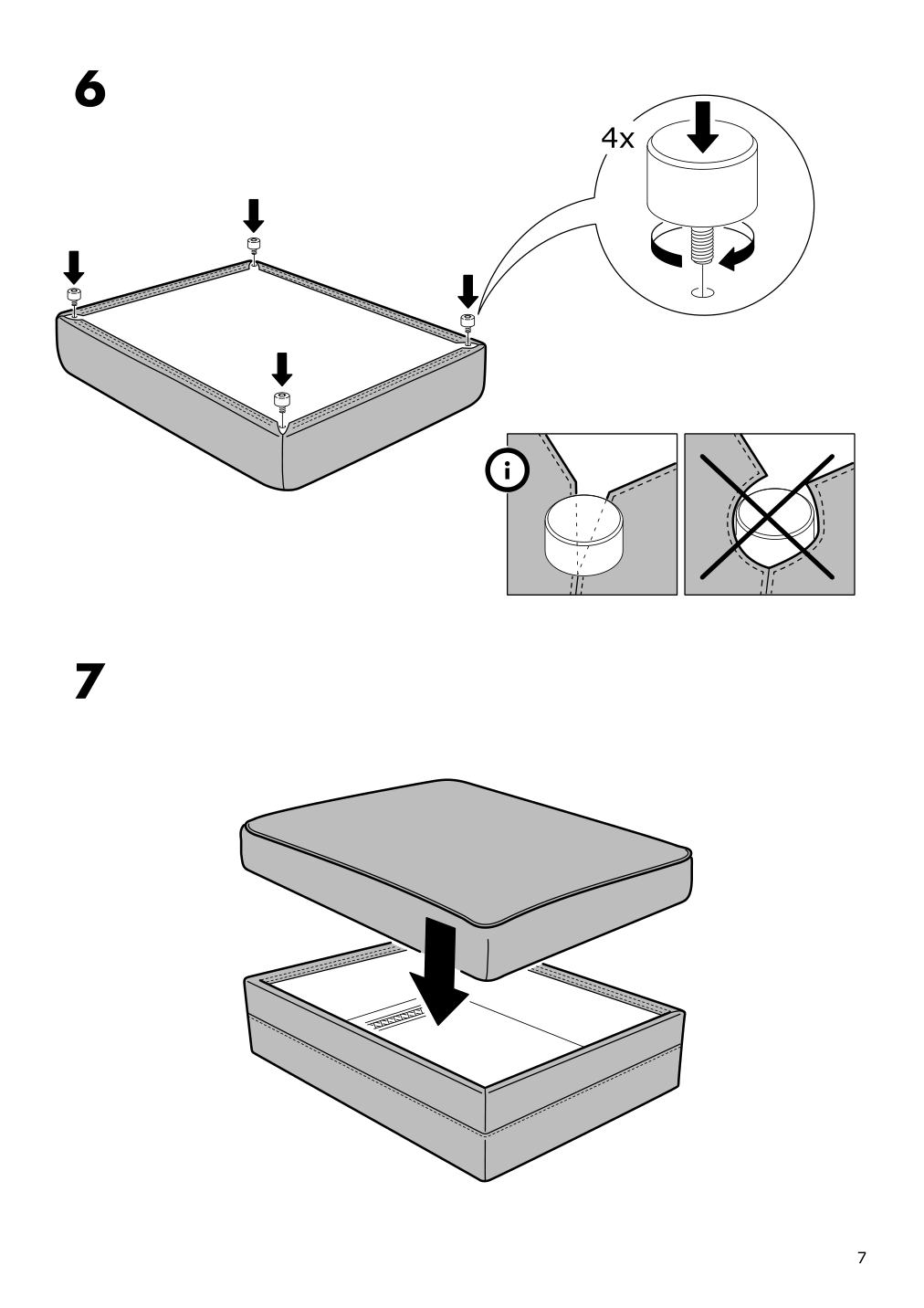 Assembly instructions for IKEA Groenlid cover for ottoman with storage ljungen dark red | Page 7 - IKEA GRÖNLID cover for ottoman with storage 703.970.16