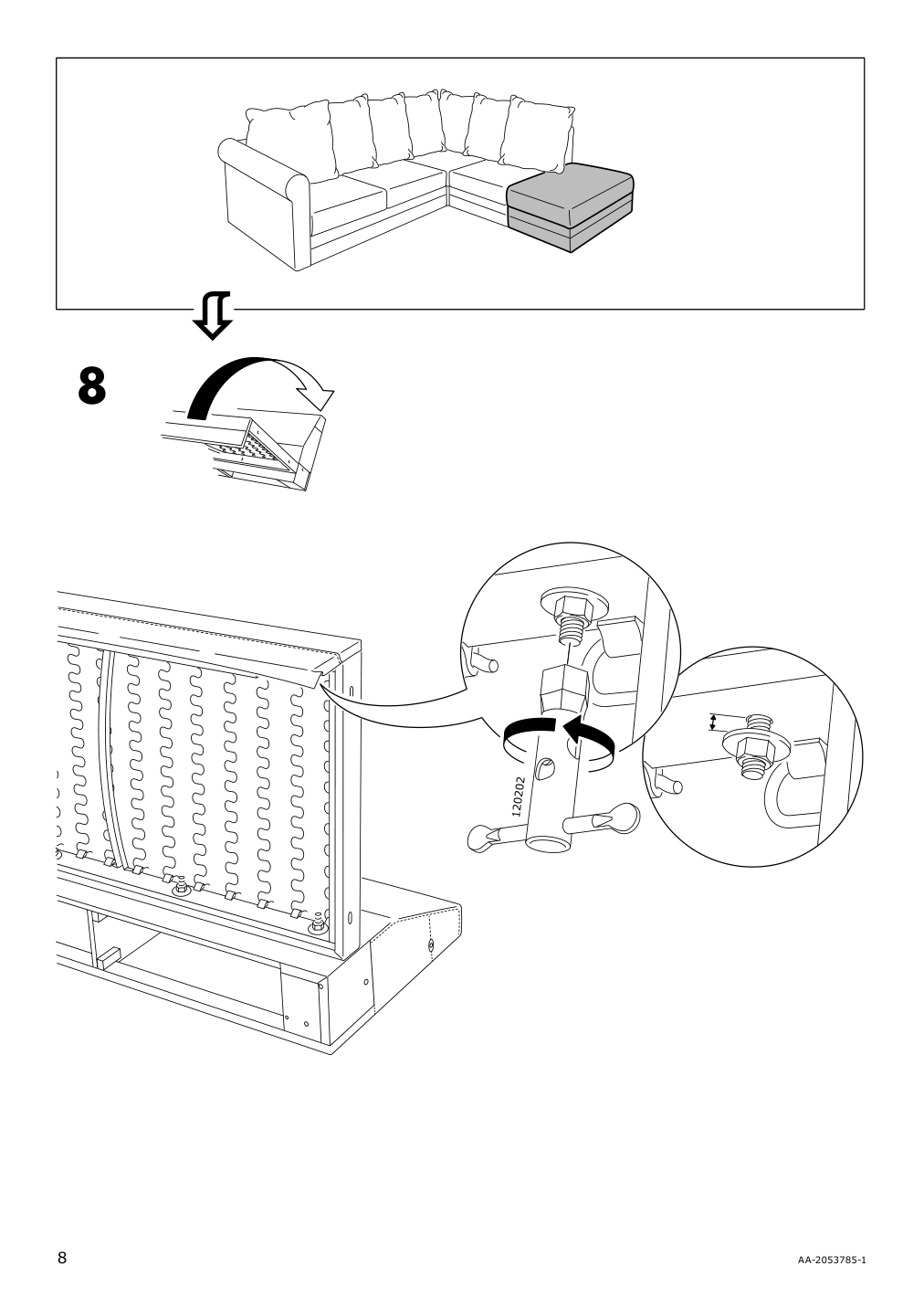 Assembly instructions for IKEA Groenlid cover for ottoman with storage ljungen dark red | Page 8 - IKEA GRÖNLID cover for ottoman with storage 703.970.16