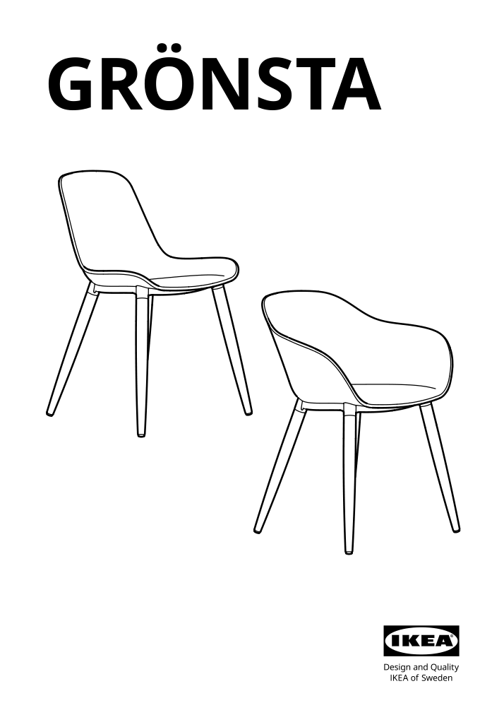 Assembly instructions for IKEA Groensta chair indoor outdoor white | Page 1 - IKEA MÖRBYLÅNGA / GRÖNSTA table and 4 chairs 395.488.81