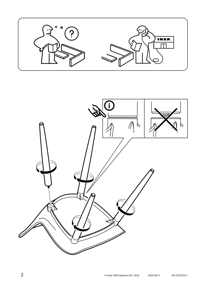 Assembly instructions for IKEA Groensta chair indoor outdoor white | Page 2 - IKEA MÖRBYLÅNGA / GRÖNSTA table and 4 chairs 395.488.81