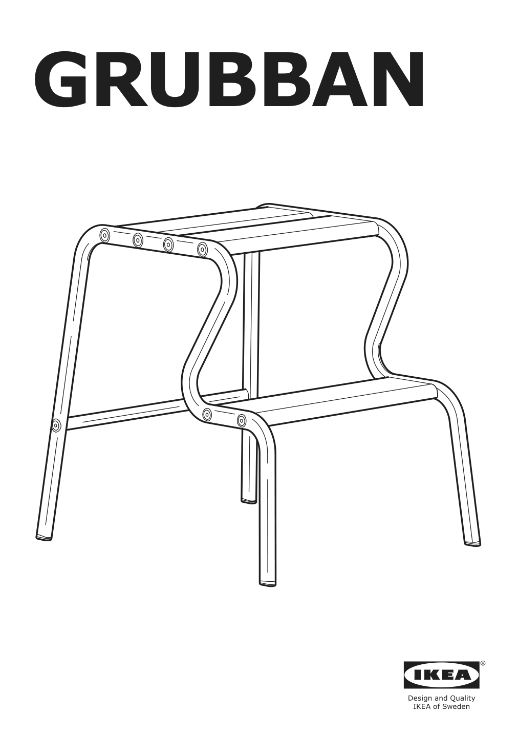 Assembly instructions for IKEA Grubban step stool black birch | Page 1 - IKEA GRUBBAN step stool 504.729.50