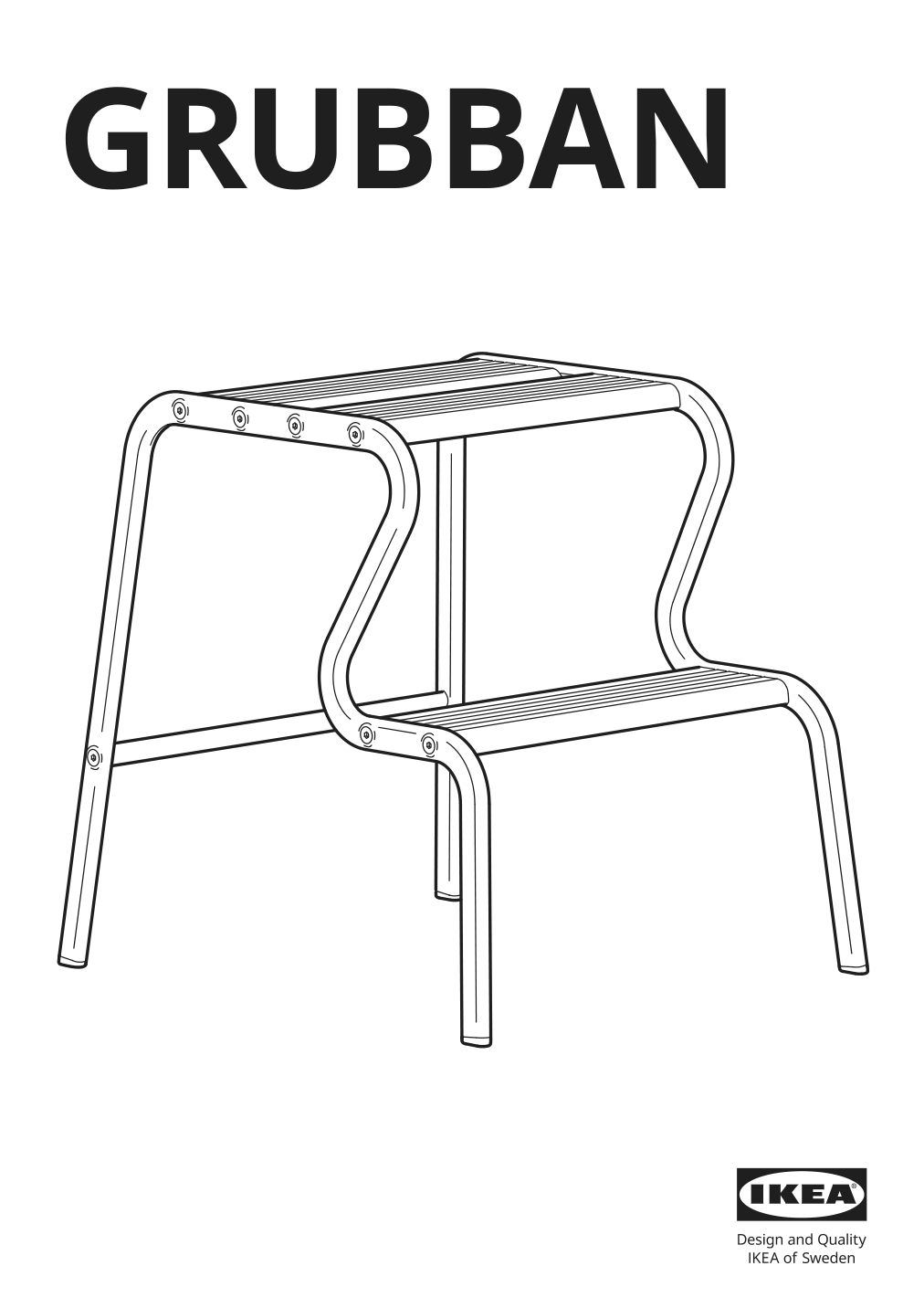 Assembly instructions for IKEA Grubban step stool black birch | Page 1 - IKEA GRUBBAN step stool 504.729.50