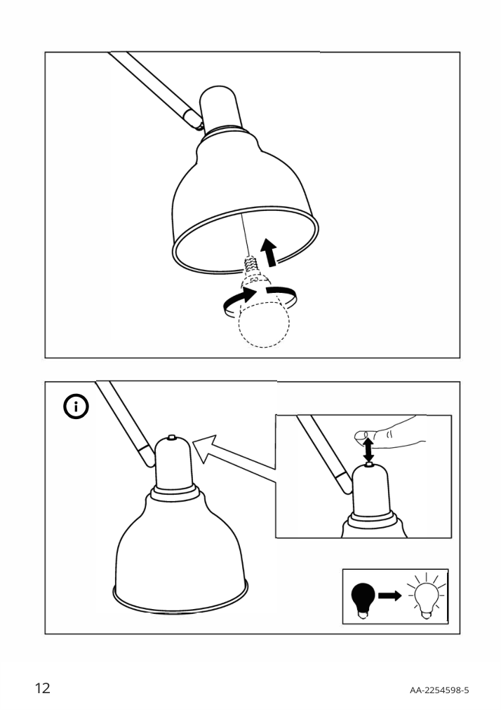 Assembly instructions for IKEA Grundbro wall lamp black | Page 12 - IKEA GRUNDBRO wall lamp 204.895.27