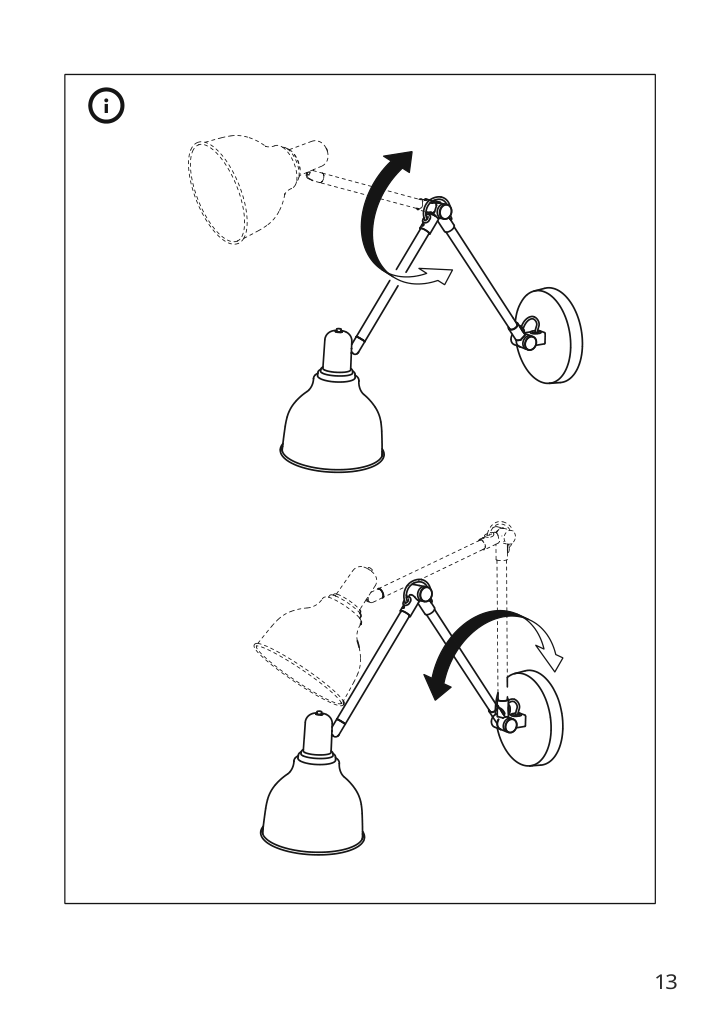 Assembly instructions for IKEA Grundbro wall lamp black | Page 13 - IKEA GRUNDBRO wall lamp 204.895.27