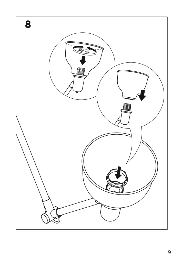 Assembly instructions for IKEA Grundbro wall lamp black | Page 9 - IKEA GRUNDBRO wall lamp 204.895.27