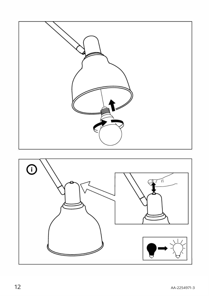 Assembly instructions for IKEA Grundbro wall lamp with led bulb black | Page 12 - IKEA GRUNDBRO wall lamp with LED bulb 804.911.17