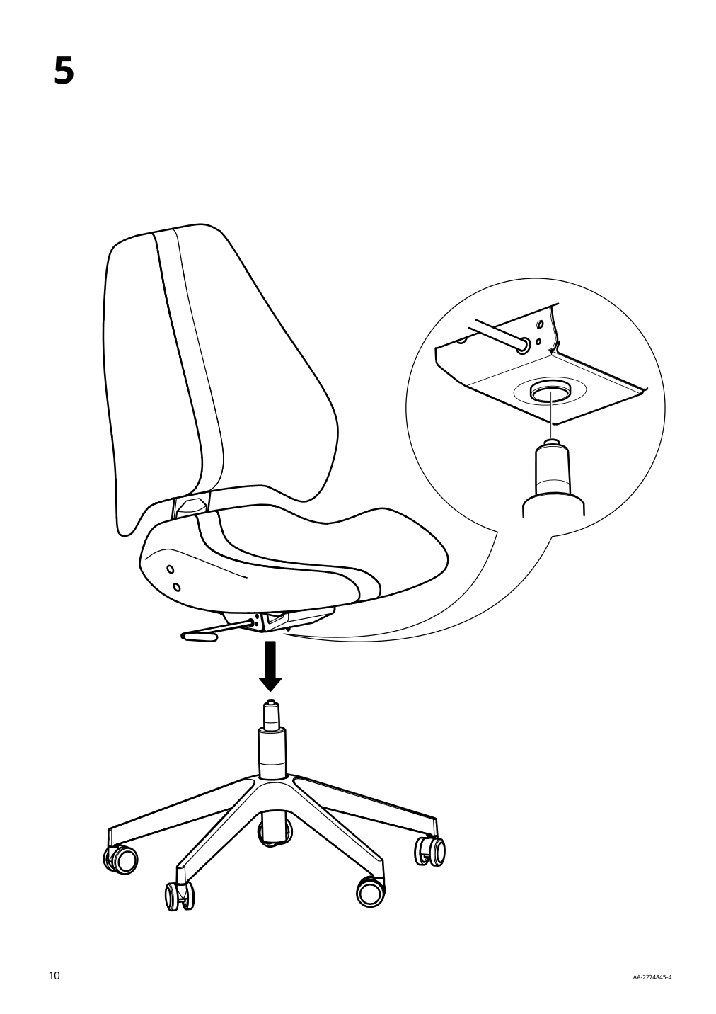 Assembly instructions for IKEA Gruppspel gaming chair grann black | Page 10 - IKEA UPPSPEL / GRUPPSPEL gaming desk and chair 994.411.65