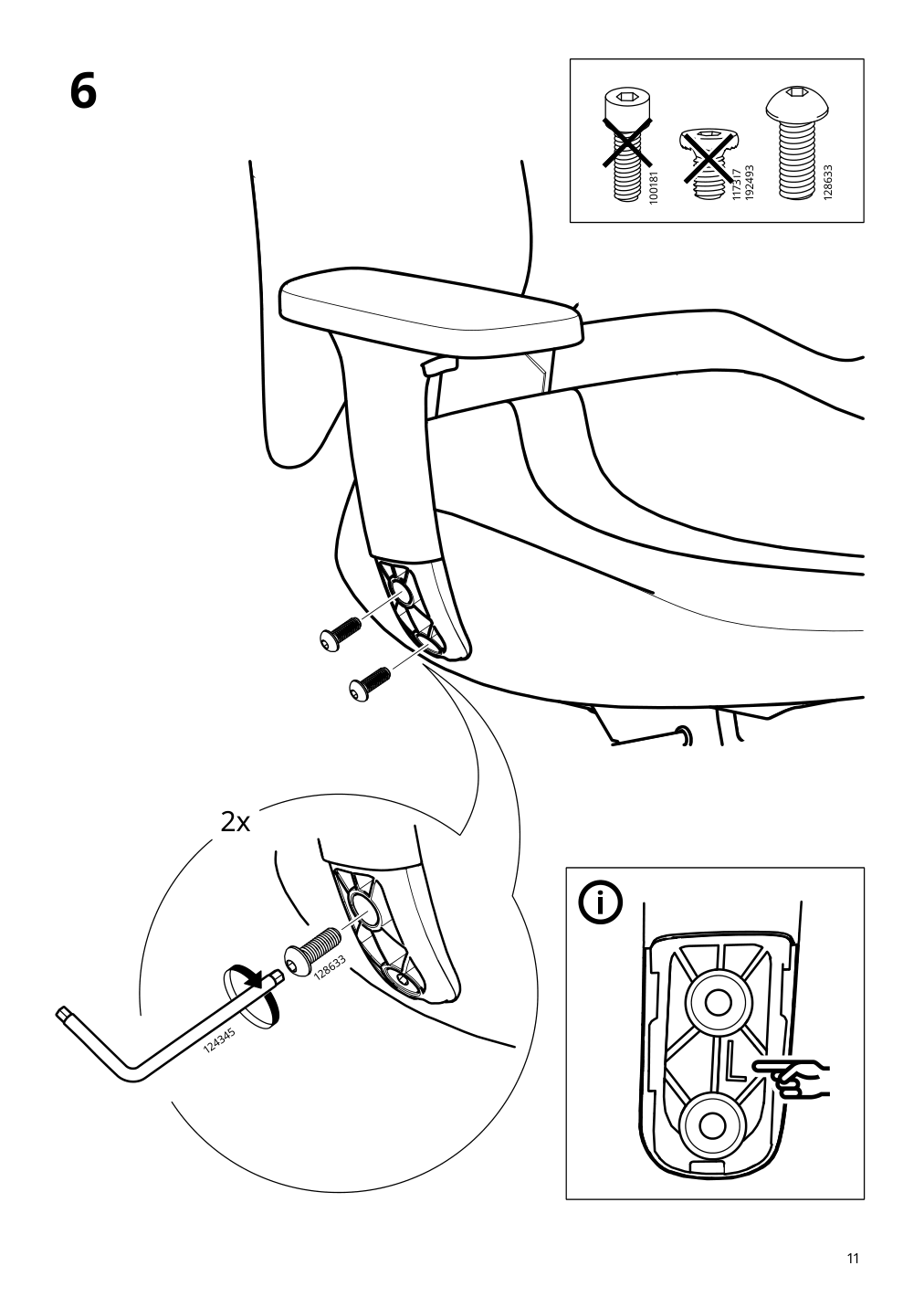 Assembly instructions for IKEA Gruppspel gaming chair grann black | Page 11 - IKEA UPPSPEL / GRUPPSPEL gaming desk and chair 994.411.65