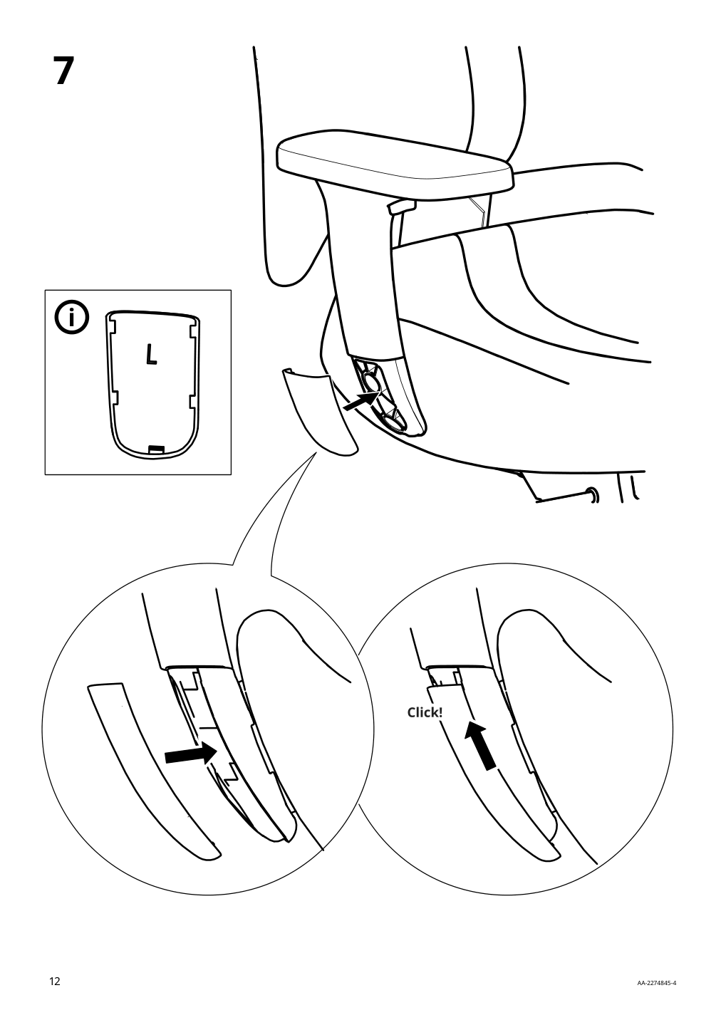 Assembly instructions for IKEA Gruppspel gaming chair grann black | Page 12 - IKEA UPPSPEL / GRUPPSPEL gaming desk and chair 994.411.65