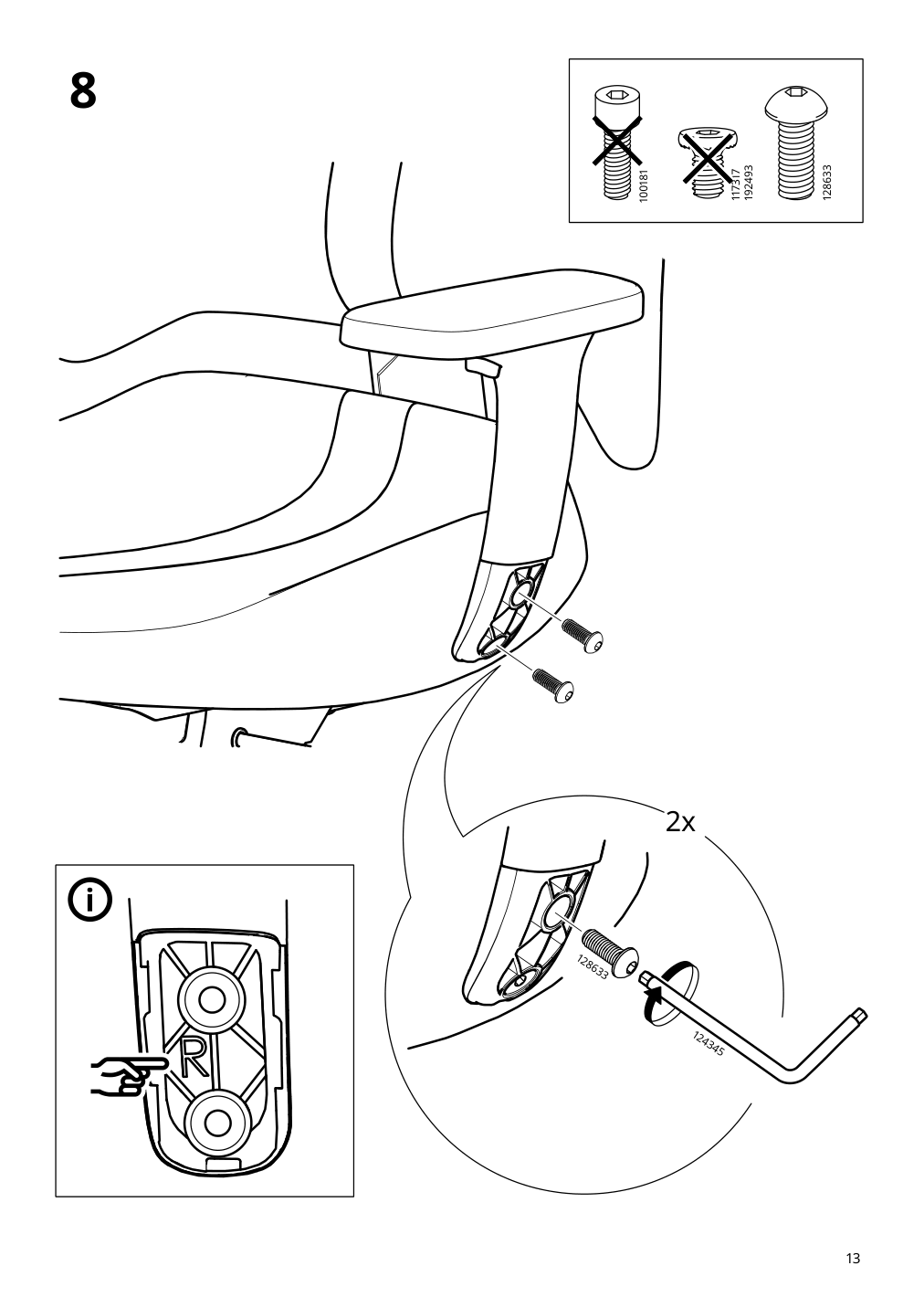 Assembly instructions for IKEA Gruppspel gaming chair grann black | Page 13 - IKEA UPPSPEL / GRUPPSPEL gaming desk and chair 994.411.65