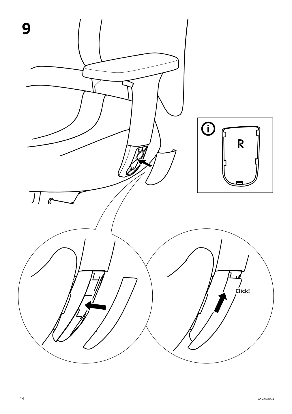 Assembly instructions for IKEA Gruppspel gaming chair grann black | Page 14 - IKEA UPPSPEL / GRUPPSPEL gaming desk and chair 994.411.65