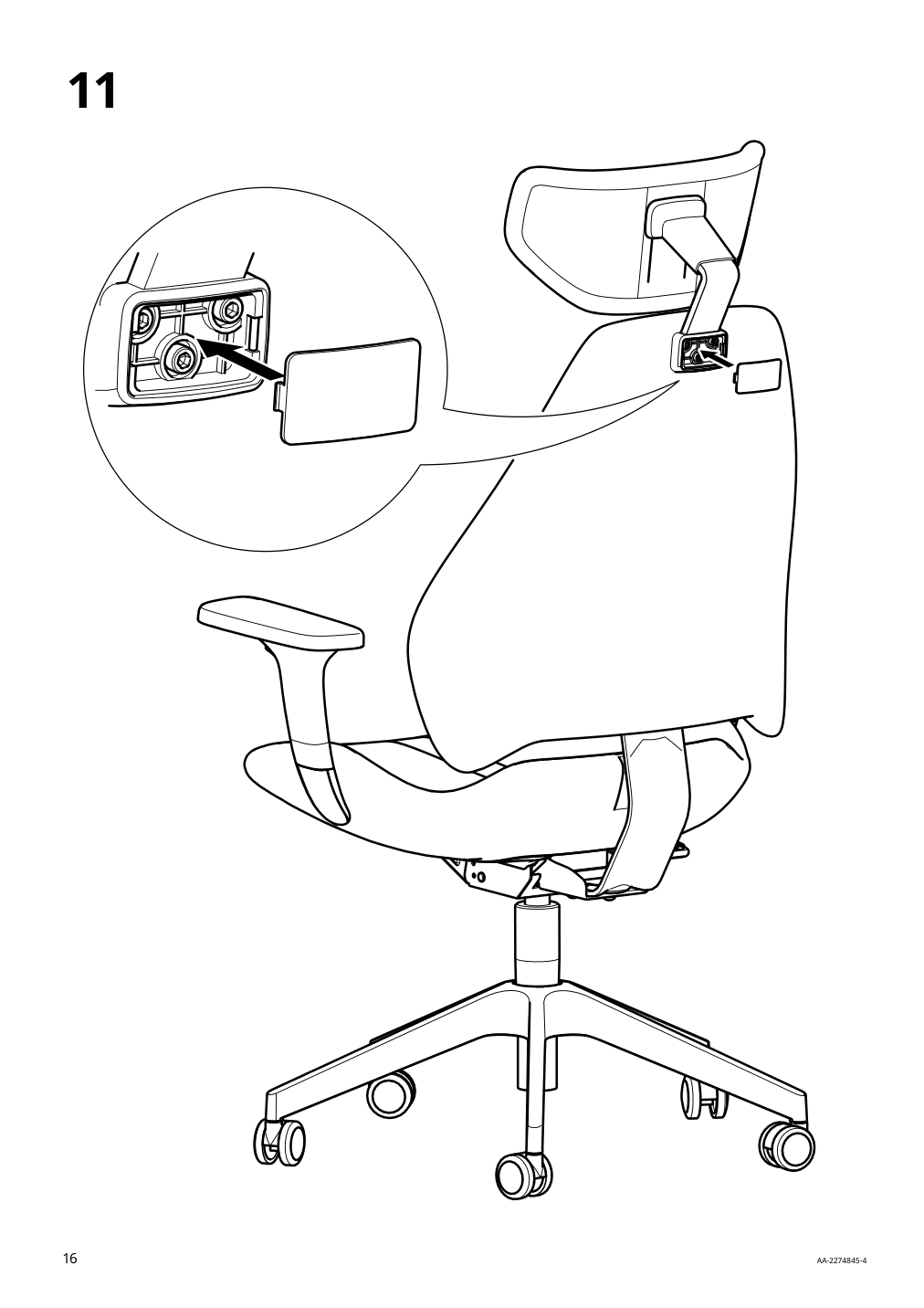 Assembly instructions for IKEA Gruppspel gaming chair grann black | Page 16 - IKEA UPPSPEL / GRUPPSPEL gaming desk and chair 994.411.65