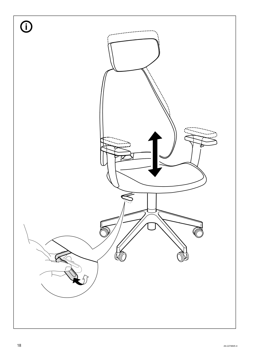 Assembly instructions for IKEA Gruppspel gaming chair grann black | Page 18 - IKEA UPPSPEL / GRUPPSPEL gaming desk and chair 994.411.65