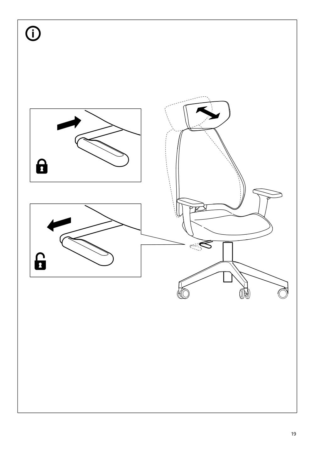 Assembly instructions for IKEA Gruppspel gaming chair grann black | Page 19 - IKEA UPPSPEL / GRUPPSPEL gaming desk and chair 994.411.65