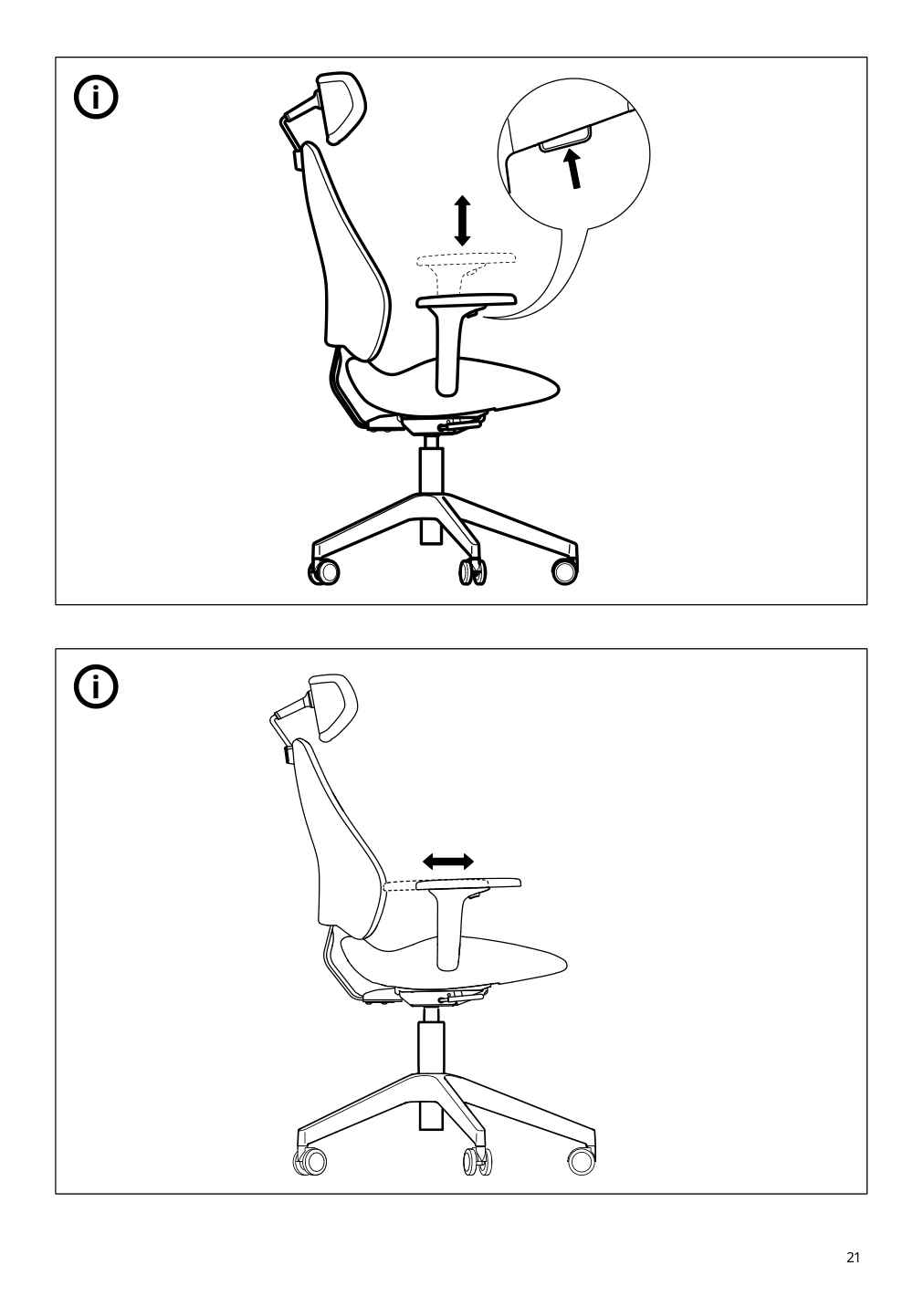 Assembly instructions for IKEA Gruppspel gaming chair grann black | Page 21 - IKEA UPPSPEL / GRUPPSPEL gaming desk and chair 994.411.65