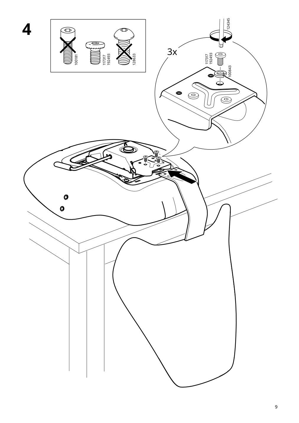 Assembly instructions for IKEA Gruppspel gaming chair grann black | Page 9 - IKEA UPPSPEL / GRUPPSPEL gaming desk and chair 994.411.65