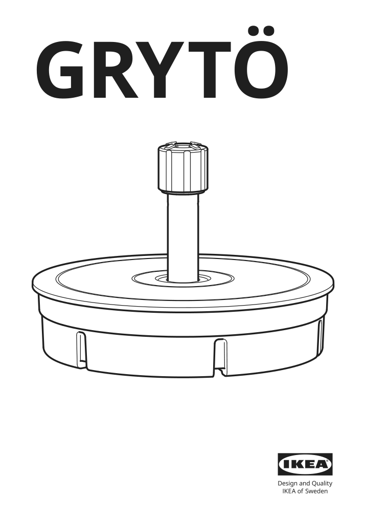 Assembly instructions for IKEA Grytoe umbrella base dark gray | Page 1 - IKEA KUGGÖ / VÅRHOLMEN umbrella with base 093.247.07