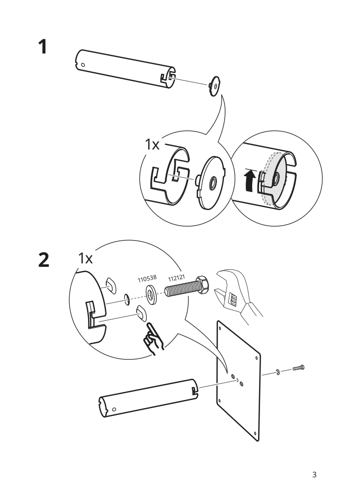 Assembly instructions for IKEA Grytoe umbrella base dark gray | Page 3 - IKEA KUGGÖ / VÅRHOLMEN umbrella with base 093.247.07