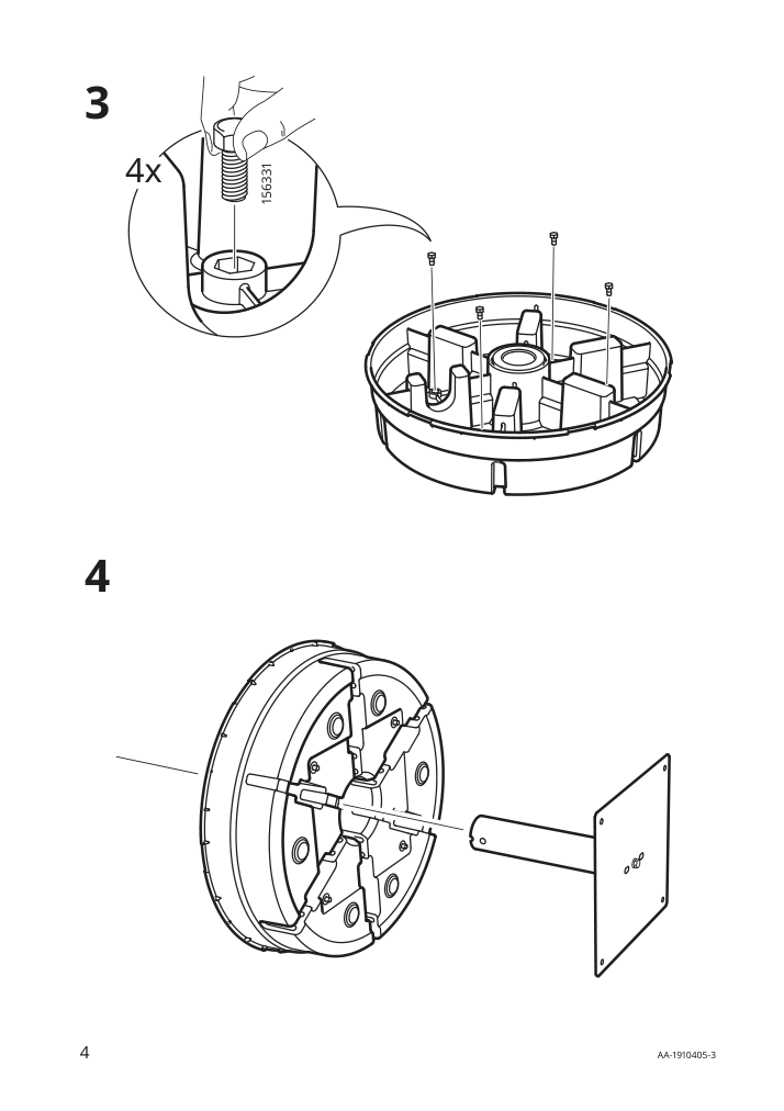 Assembly instructions for IKEA Grytoe umbrella base dark gray | Page 4 - IKEA KUGGÖ / VÅRHOLMEN umbrella with base 093.247.07