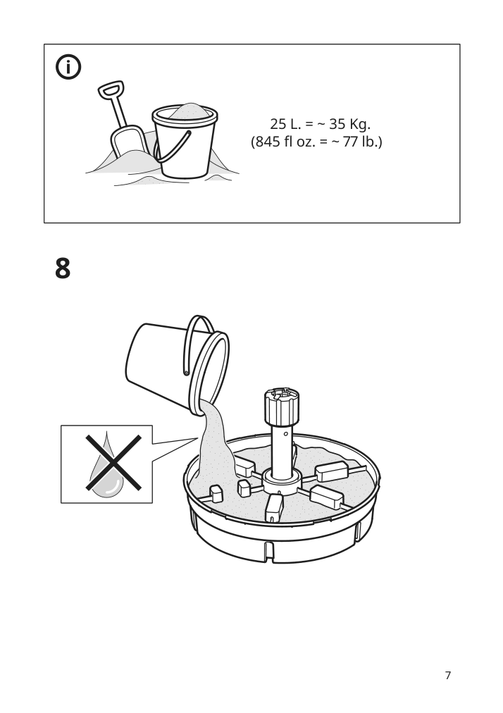 Assembly instructions for IKEA Grytoe umbrella base dark gray | Page 7 - IKEA KUGGÖ / VÅRHOLMEN umbrella with base 093.247.07