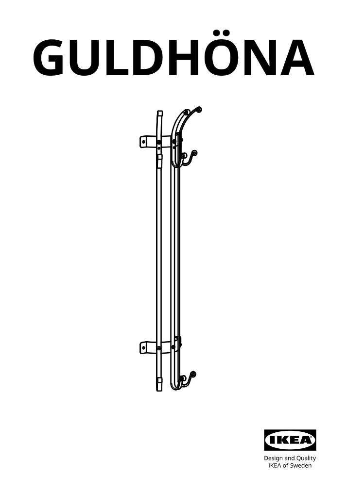 Assembly instructions for IKEA Guldhoena vertical clothes hanger black | Page 1 - IKEA GULDHÖNA vertical clothes hanger 604.924.48