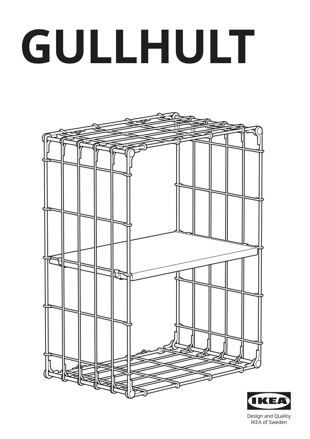 Assembly instructions for IKEA Gullhult wall shelf black pine antique | Page 1 - IKEA FJÄLLBO/KULLABERG / GULLHULT desk and storage combination 294.365.77