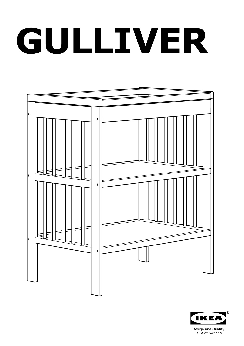 Assembly instructions for IKEA Gulliver changing table white | Page 1 - IKEA GULLIVER 2-piece baby furniture set 195.061.13