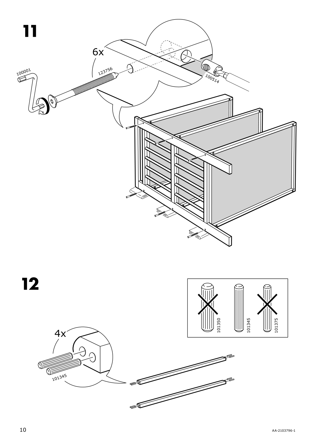 Assembly instructions for IKEA Gulliver changing table white | Page 10 - IKEA GULLIVER 2-piece baby furniture set 195.061.13