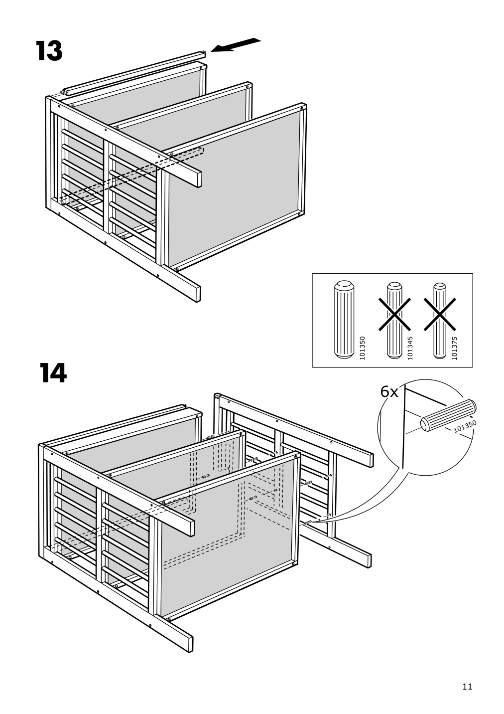 Assembly instructions for IKEA Gulliver changing table white | Page 11 - IKEA GULLIVER 2-piece baby furniture set 195.061.13