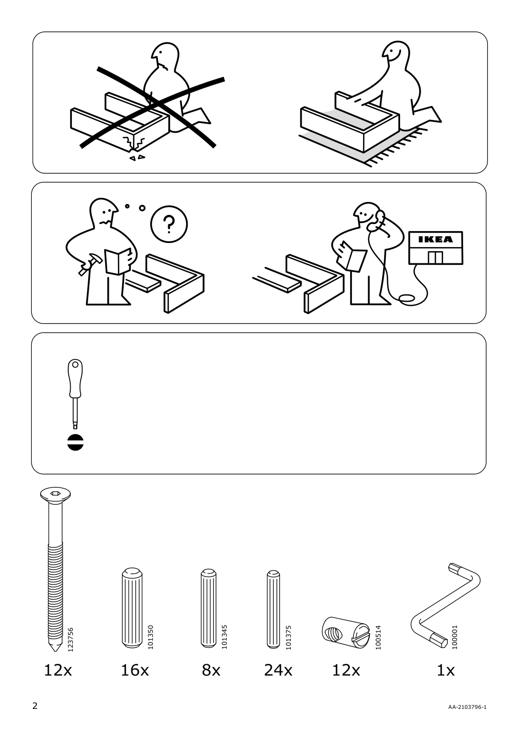 Assembly instructions for IKEA Gulliver changing table white | Page 2 - IKEA GULLIVER 2-piece baby furniture set 195.061.13