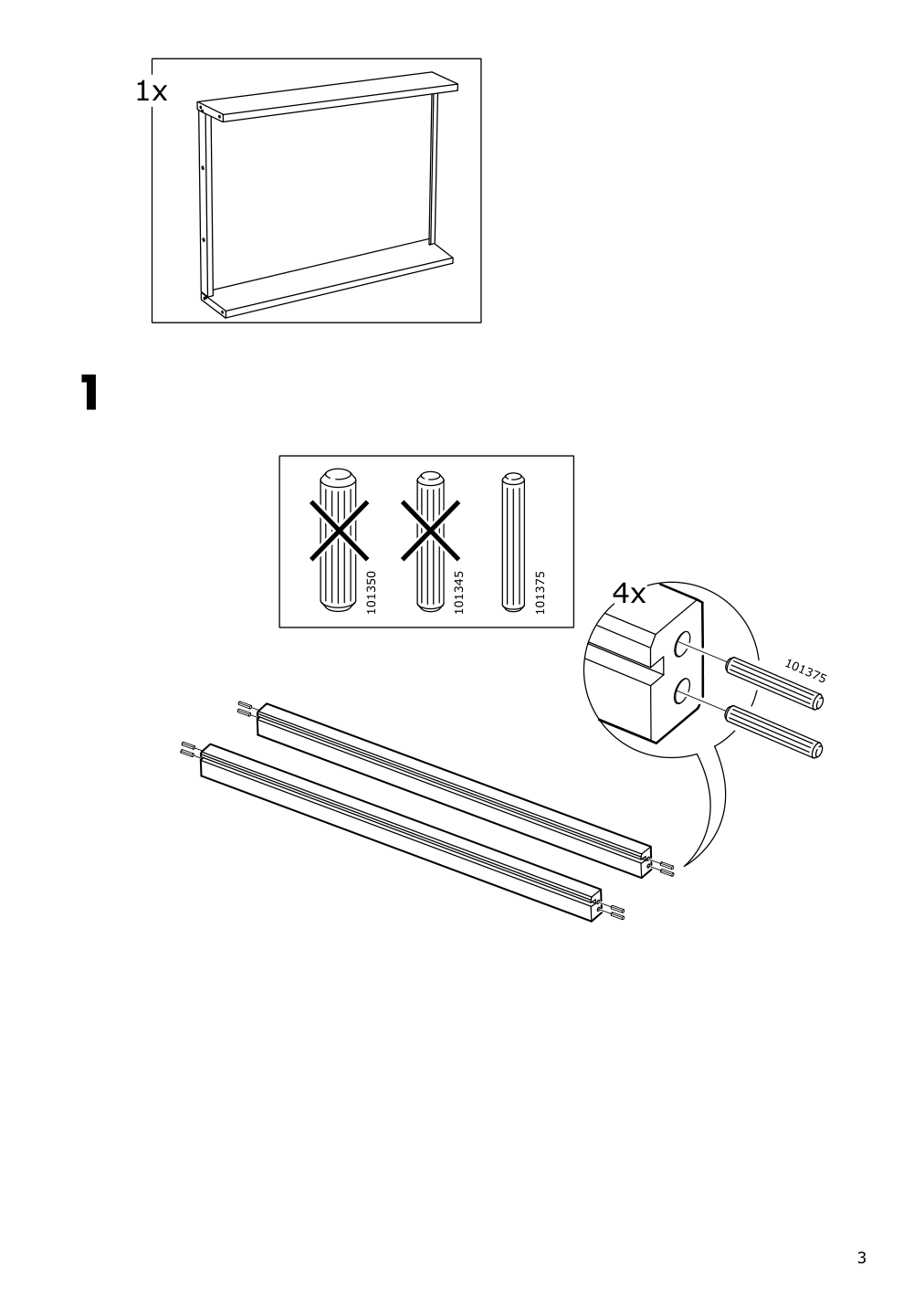 Assembly instructions for IKEA Gulliver changing table white | Page 3 - IKEA GULLIVER 2-piece baby furniture set 195.061.13