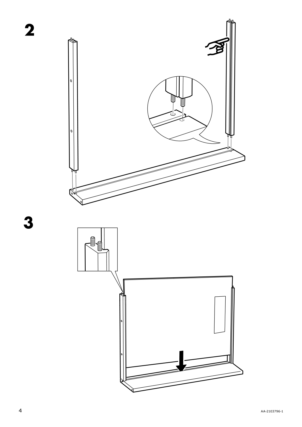 Assembly instructions for IKEA Gulliver changing table white | Page 4 - IKEA GULLIVER 2-piece baby furniture set 195.061.13